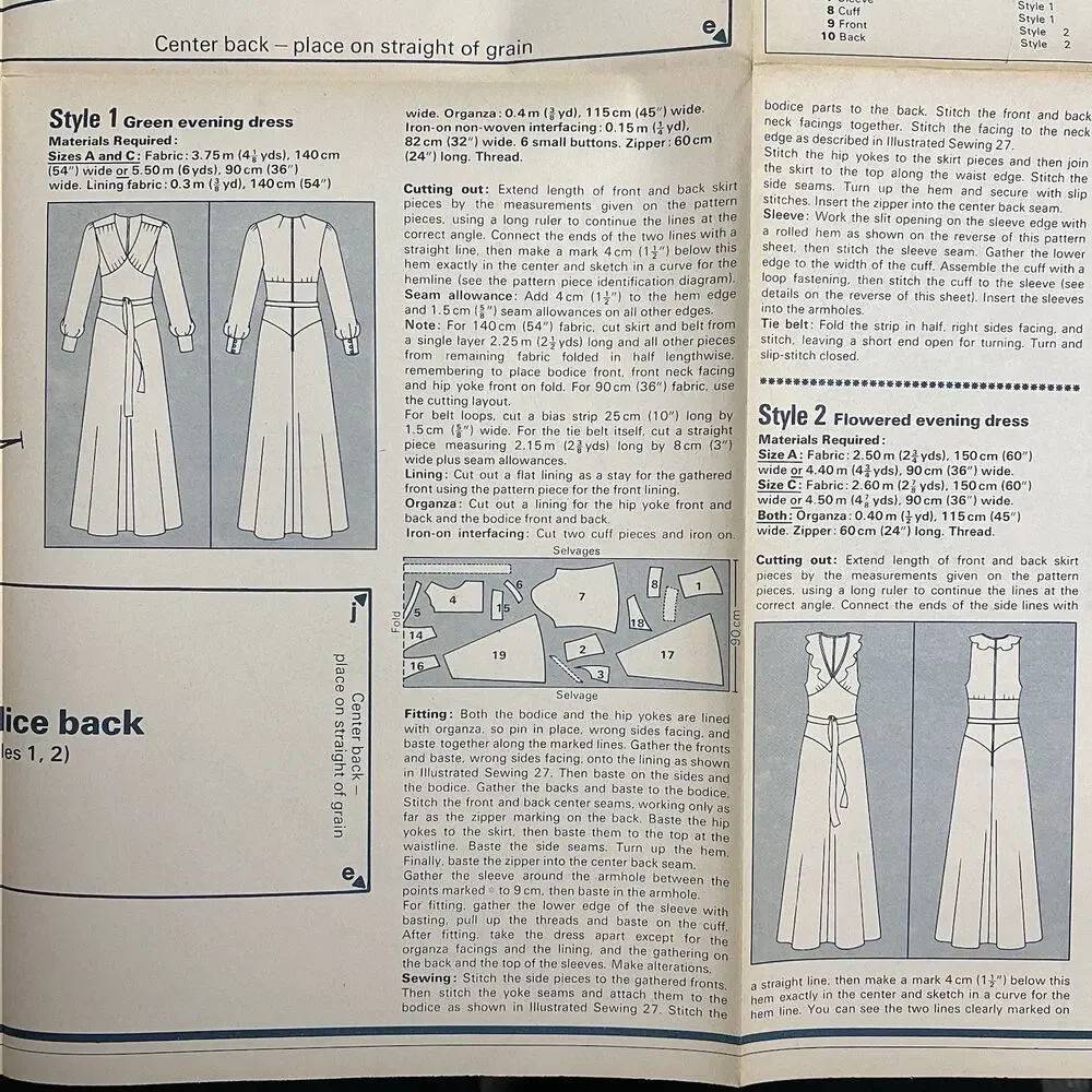 Vintage Designer Sewing Patterns Uncut Lot Of 4 Evening Dress Nightdress Blouse